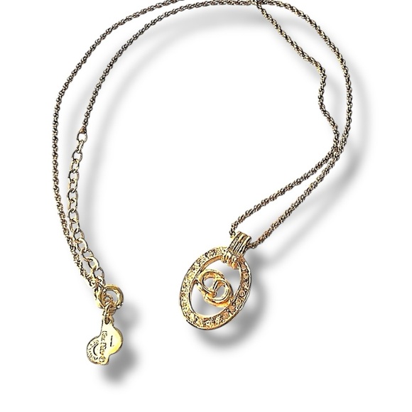 CHRISTIAN DIOR VINTAGE Gold Signature Necklace - Picture 6 of 15